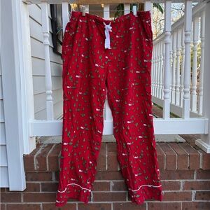 Vineyard Vines Christmas Tree Holiday Flannel Pajama Pants Size XL Women’s